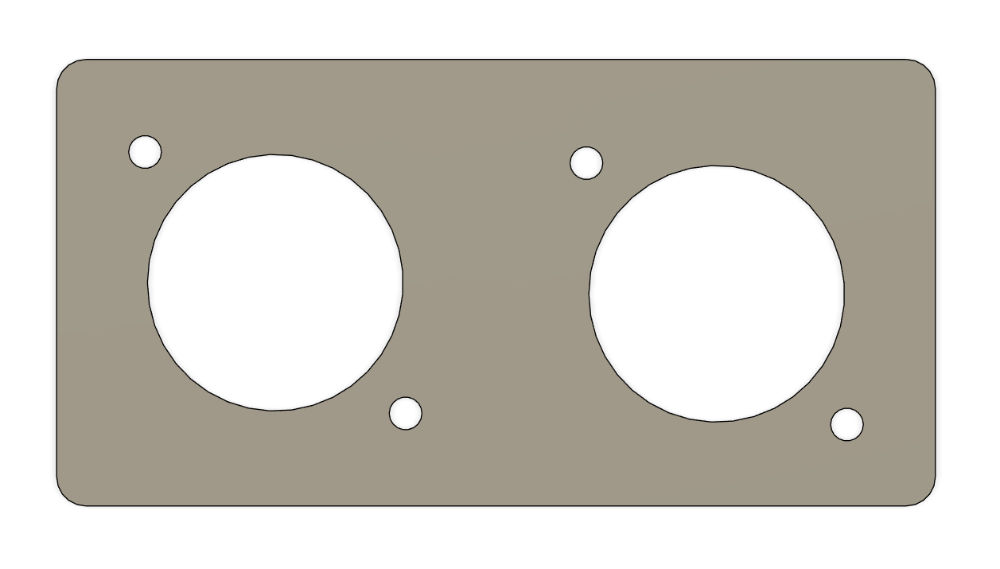 Dual Port Weld in mount for Size 24 Amphenol panel mount connectors