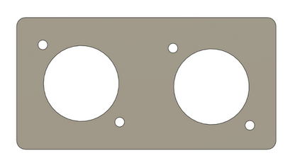 Dual Port Weld in mount for Size 24 Amphenol panel mount connectors