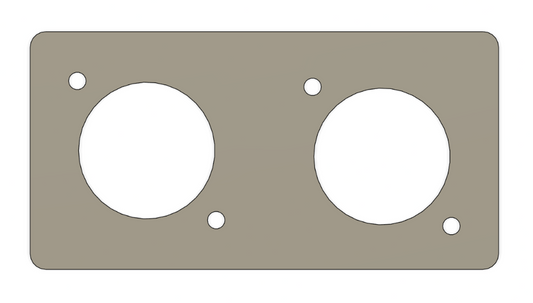 Dual Port Weld in mount for Size 24 Amphenol panel mount connectors